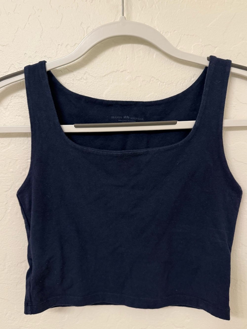 Brandy Melville Navy Square Neck Cropped Tank Top
